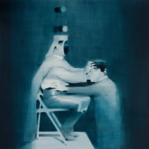 Receive Thy Message<br />2011 Ink and oil on panel. Print available from <a href='https://othercriteria.com/uk/contemporary-art/adam-dix'>Other Criteria</a> 57cm x 57cm