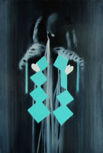 Receptor<br />2013 Ink and oil on panel 51cm x 39cm