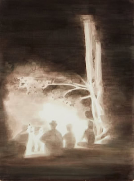 Cave<br />2016 Ink and oil on paper 73cm x 54cm