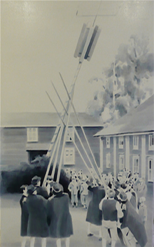 Rise<br />2012 Ink and oil on canvas 130cm x 80cm